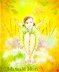 春、天使の肖像画／オイルパステル